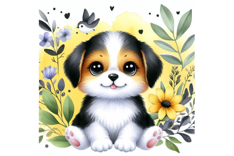 bundle-of-cute-little-dog-cartoon