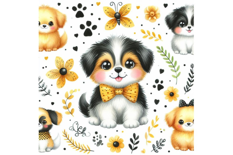 bundle-of-cute-little-dog-cartoon