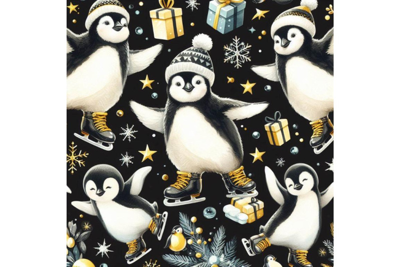 bundle-of-penguins-ice-skating