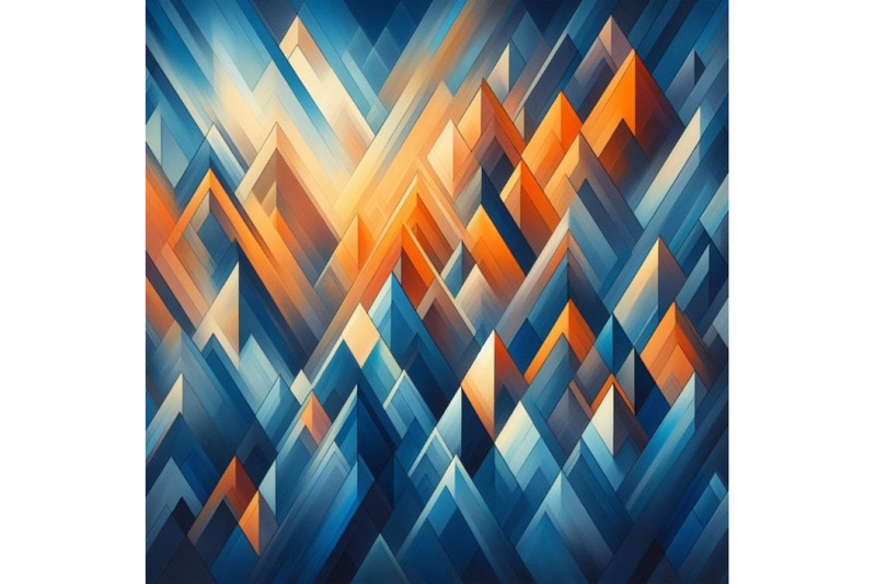 bundle-of-geometric-painting-in-blue-and-orange