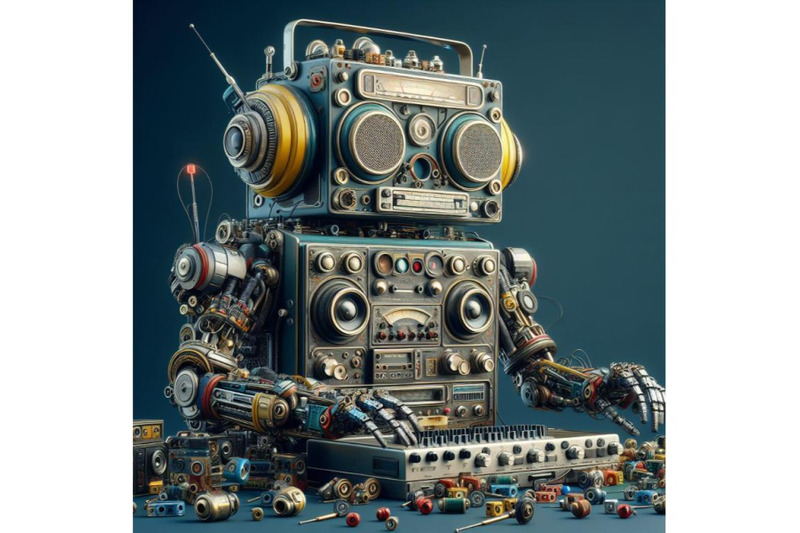 bundle-of-robot-made-of-analog-stereo-equipment-digital-art