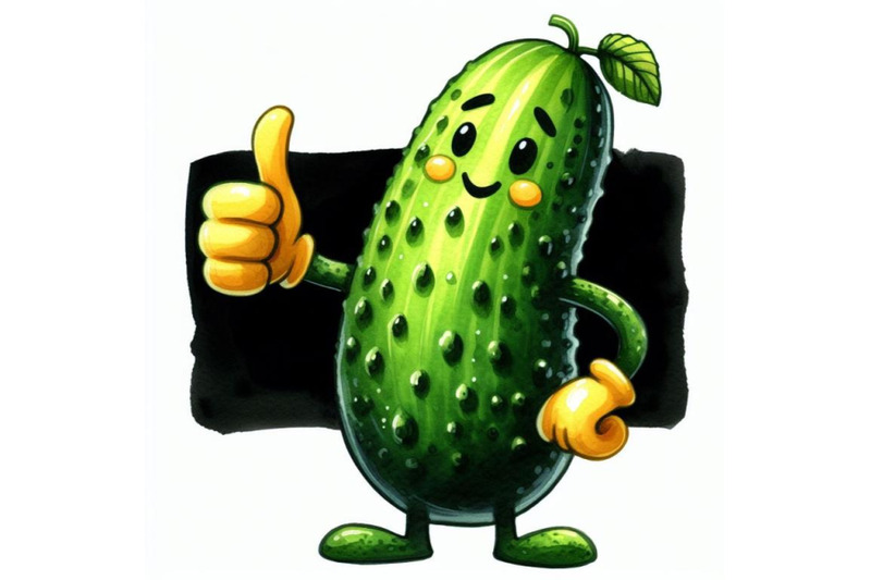 bundle-of-cartoon-cucumber-giving-thumbs-up