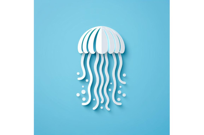 bundle-of-paper-cut-jellyfish-icon-isolated