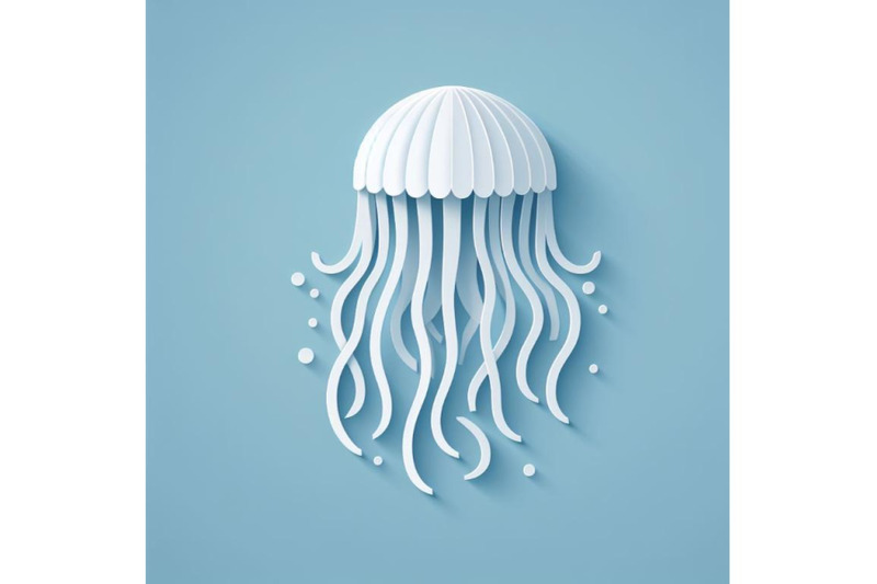 bundle-of-paper-cut-jellyfish-icon-isolated