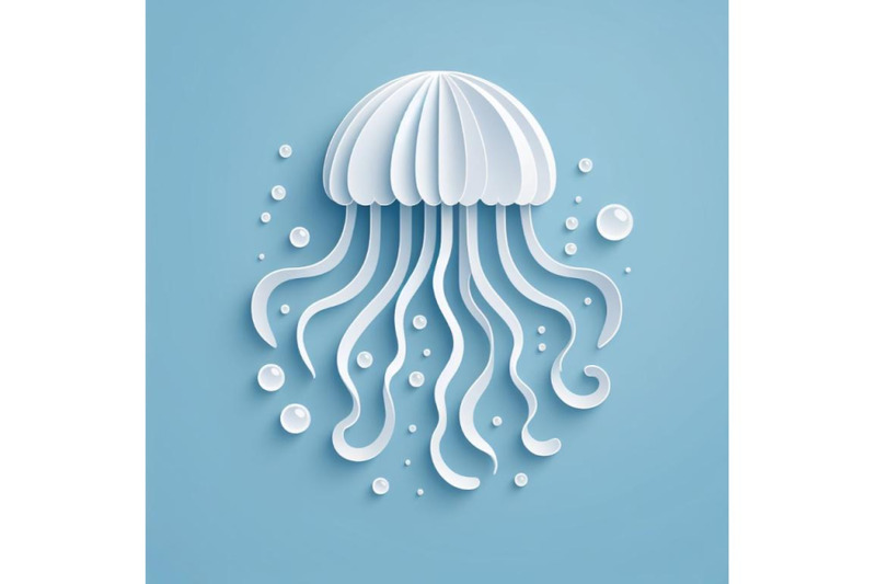 bundle-of-paper-cut-jellyfish-icon-isolated