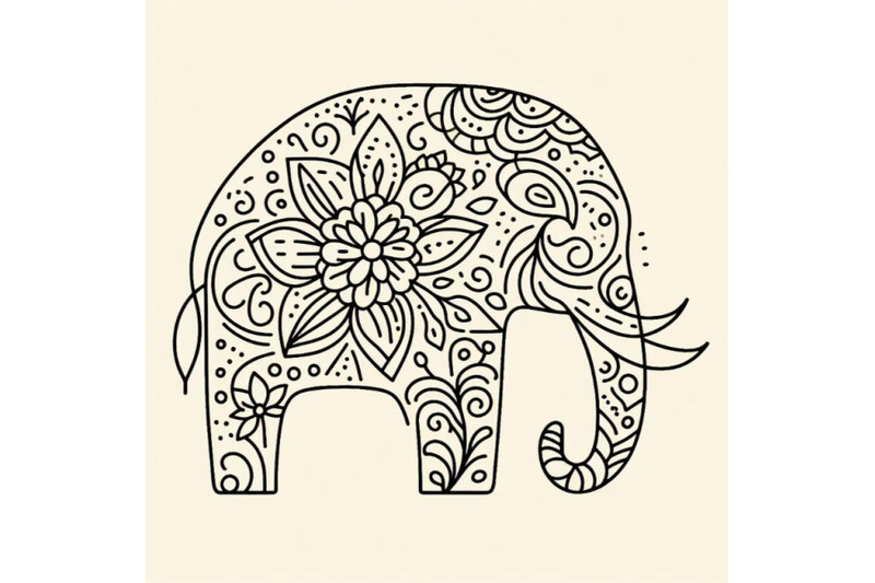 bundle-of-hand-drawn-elephant-icon-one-line-art