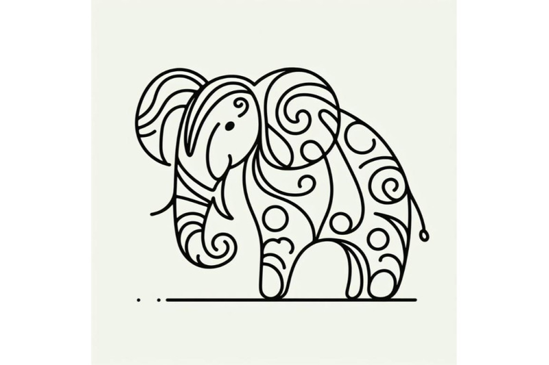 bundle-of-hand-drawn-elephant-icon-one-line-art