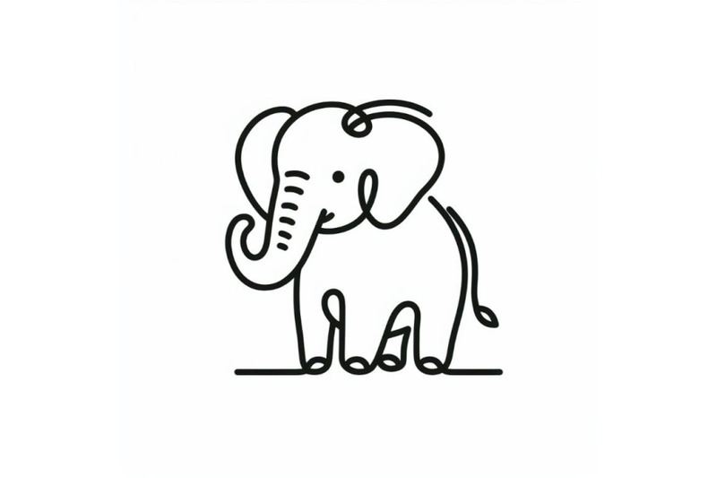 bundle-of-hand-drawn-elephant-icon-one-line-art