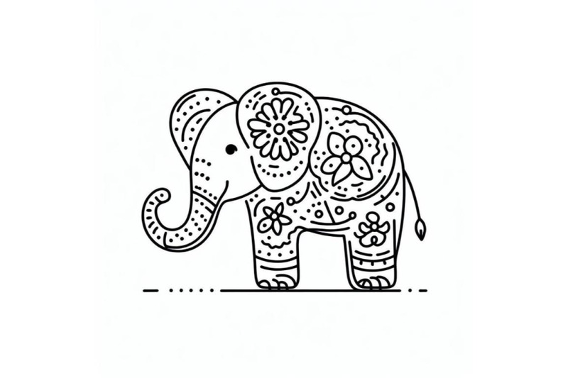 bundle-of-hand-drawn-elephant-icon-one-line-art