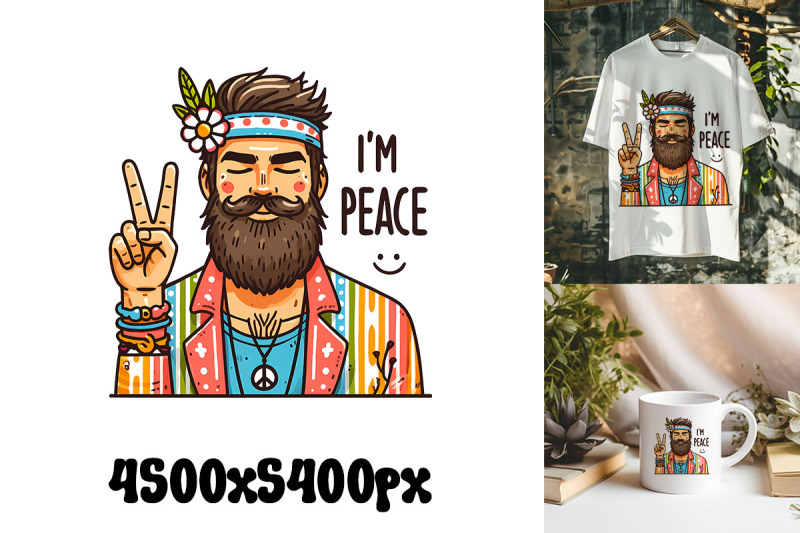 bearded-hippie-symbolizing-peace