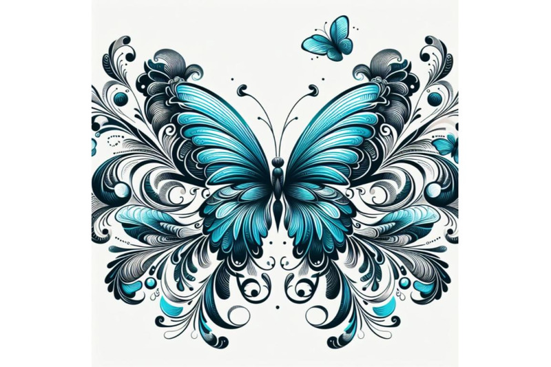 bundle-of-butterfly-design-over-white-background