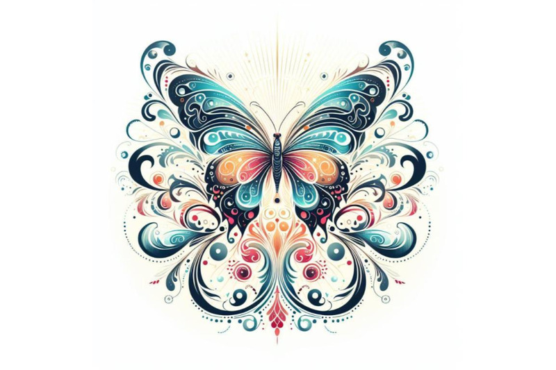 bundle-of-butterfly-design-over-white-background