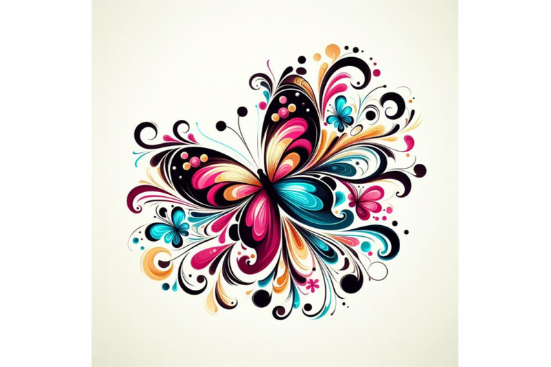 bundle-of-butterfly-design-over-white-background