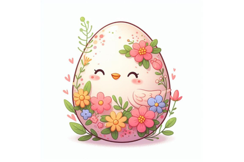 bundle-of-cute-easter-egg-decorated-with-flowers