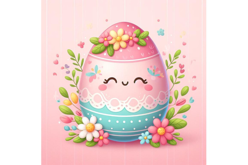 bundle-of-cute-easter-egg-decorated-with-flowers