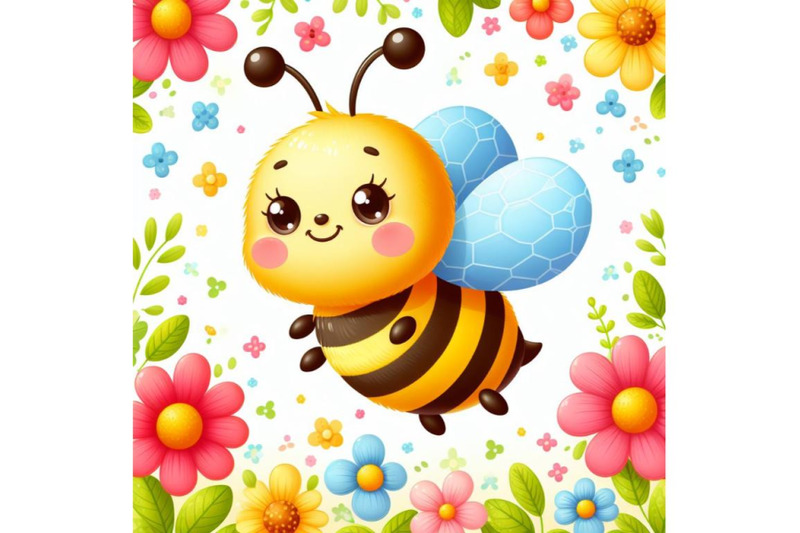 bundle-of-honey-bee-flying-with-joy