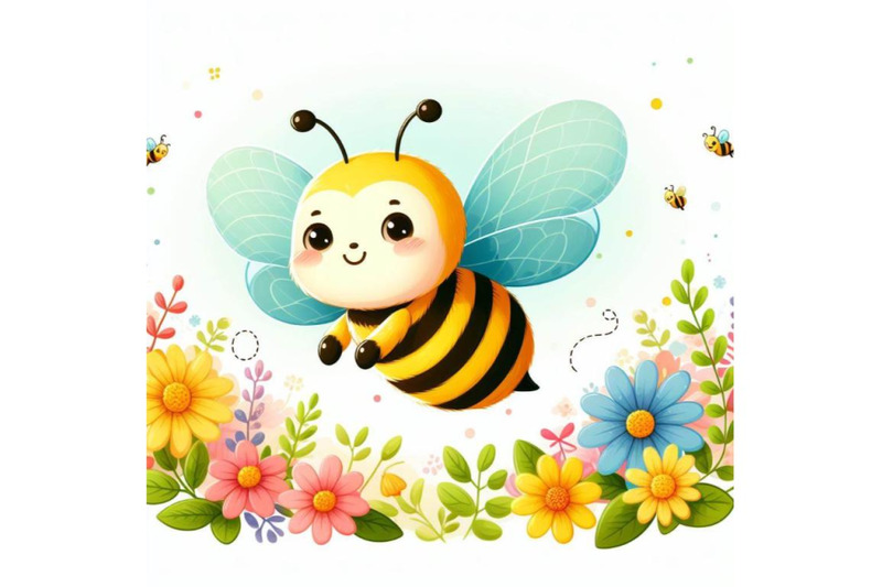 bundle-of-honey-bee-flying-with-joy