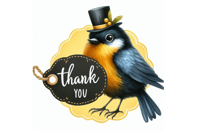 bundle-of-thank-you-label-with-funny-bird