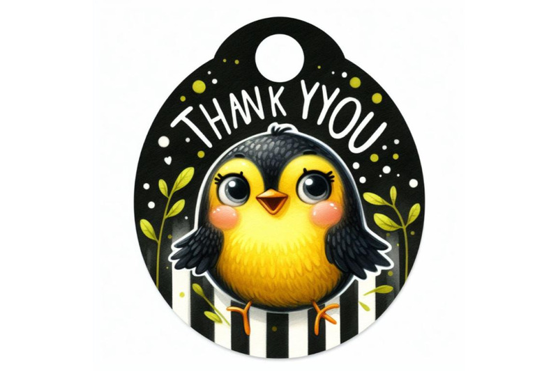 bundle-of-thank-you-label-with-funny-bird