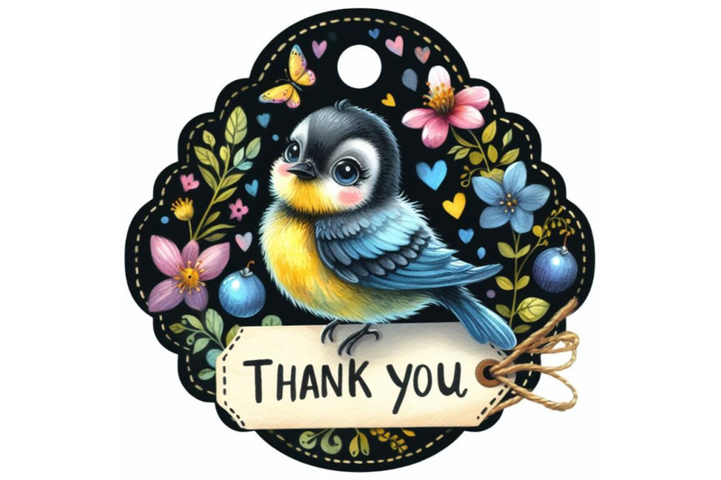 bundle-of-thank-you-label-with-funny-bird