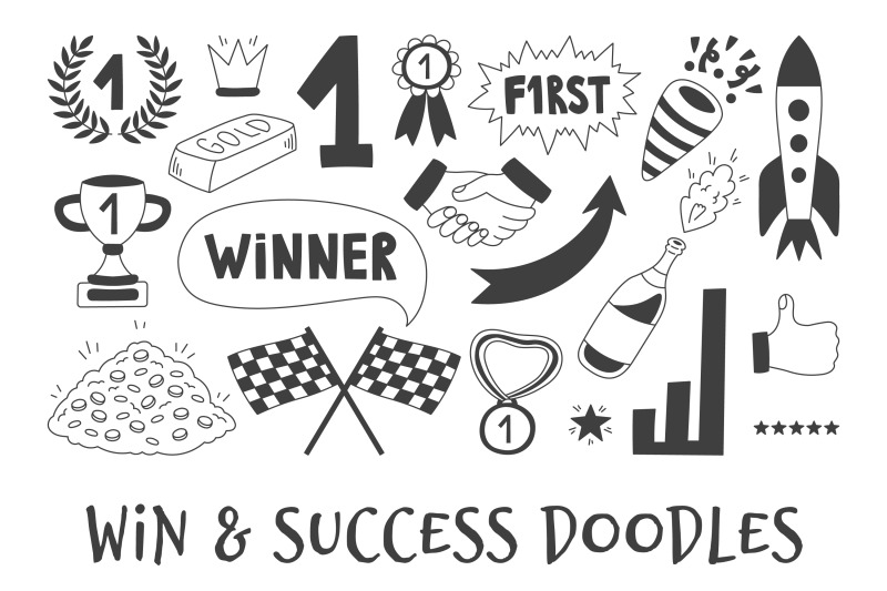 win-amp-success-doodles-png-clipart