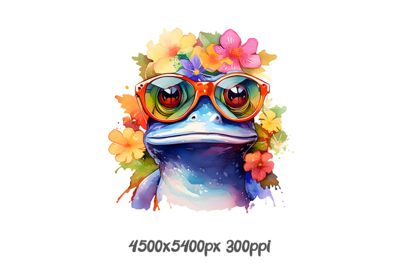 quirky-frog-with-floral-glasses