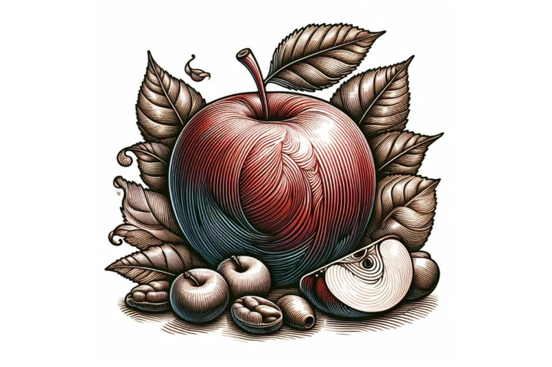 bundle-of-apple-fruit-isolated-in-line-art-style-doodle