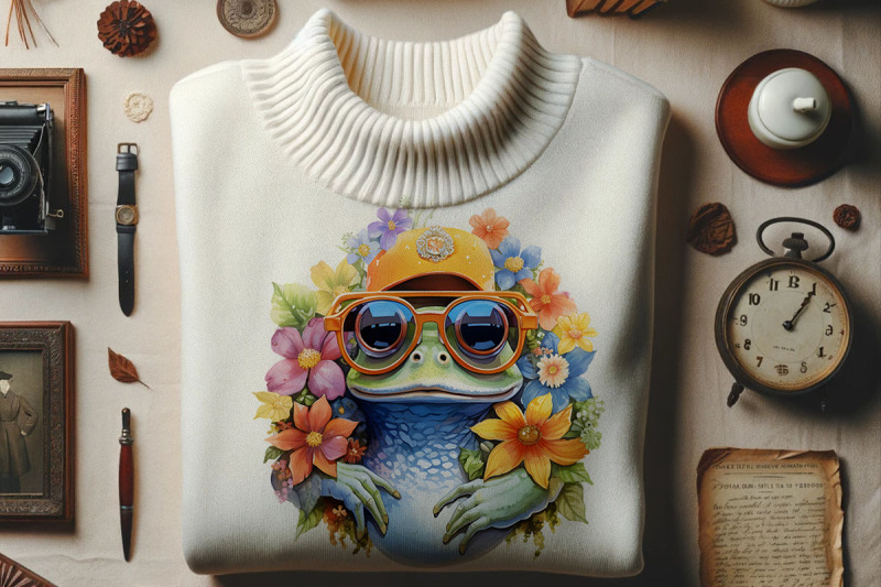 cool-frog-with-floral-sunglasses