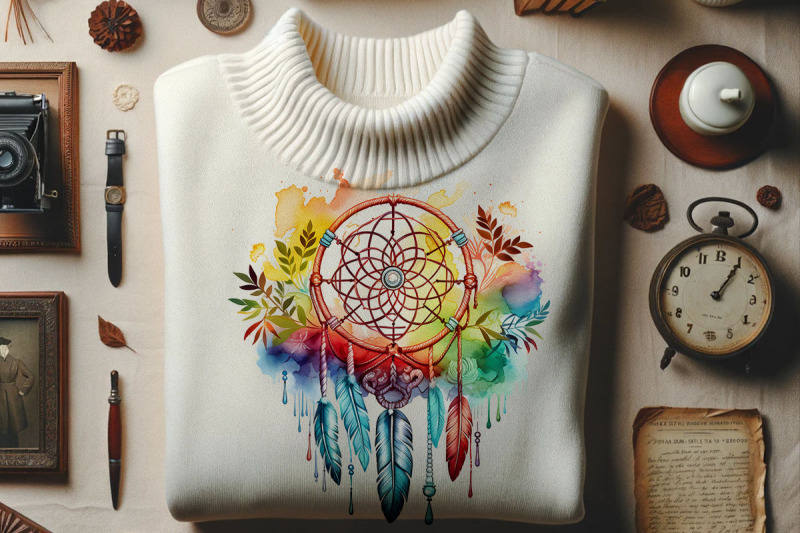 colorful-dreamcatcher-in-watercolors