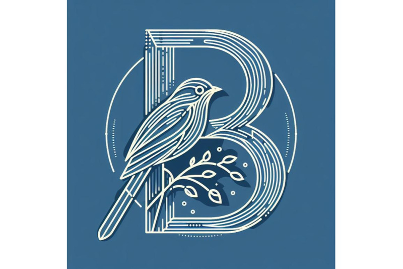 bundle-of-bird-alphabet-b-with-bird-on-branch