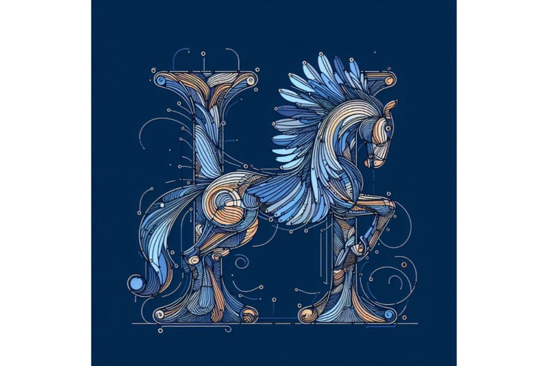 bundle-of-bird-alphabet-h-with-horse