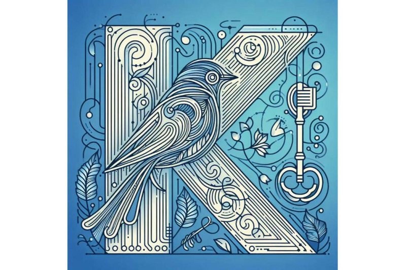 bundle-of-bird-alphabet-k-with-key