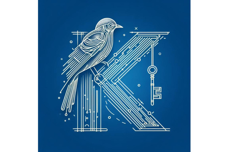 bundle-of-bird-alphabet-k-with-key