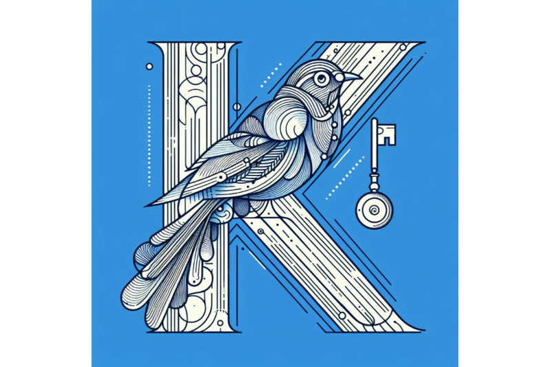 bundle-of-bird-alphabet-k-with-key