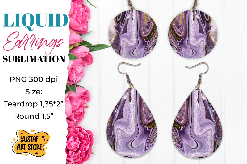 abstract-earrings-sublimation-teardrop-and-round