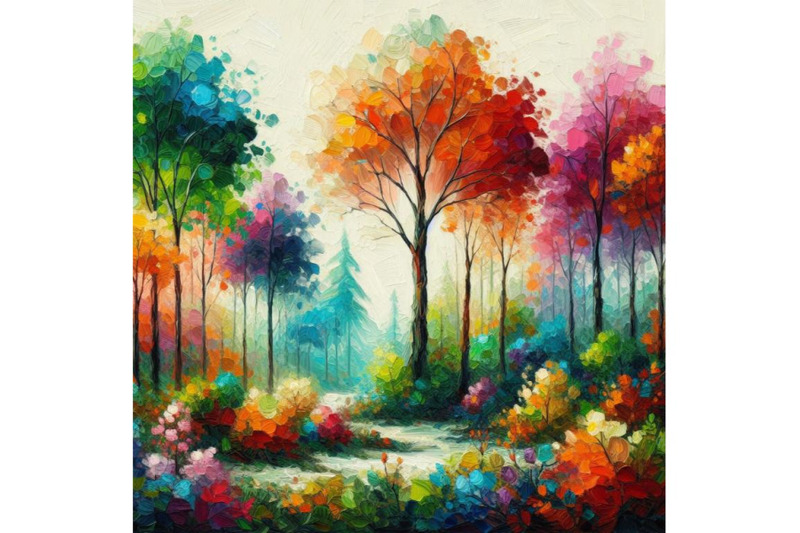 a-set-of-forest-beautiful-colorful-plant-and-tree