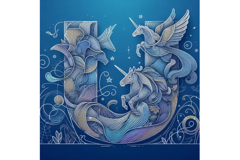 bundle-of-bird-alphabet-u-with-unicorn