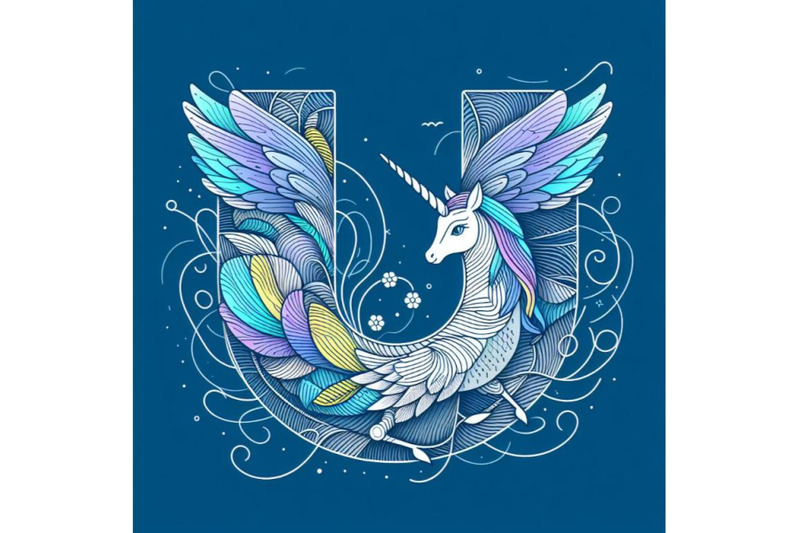 bundle-of-bird-alphabet-u-with-unicorn