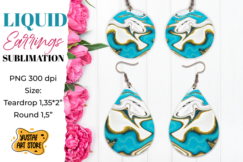 abstract-earrings-sublimation-teardrop-and-round