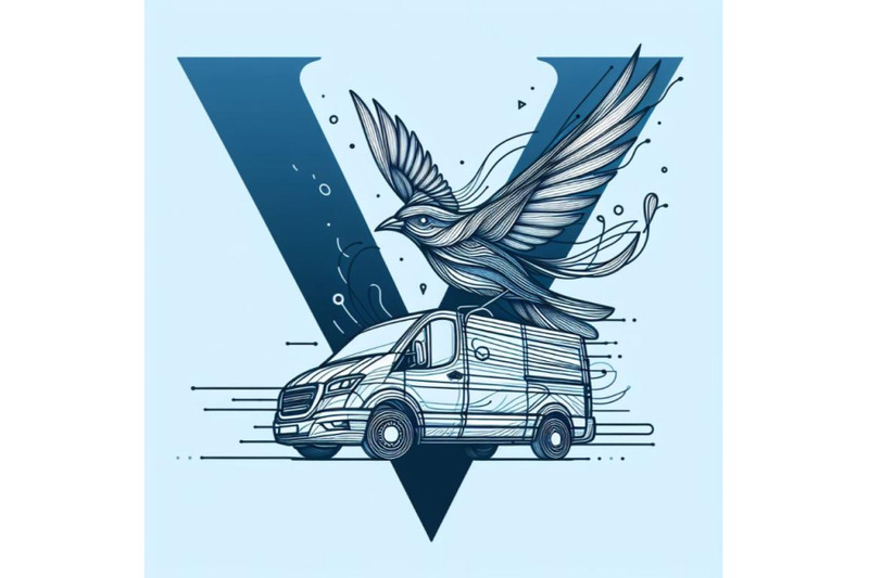 bundle-of-bird-alphabet-v-with-van