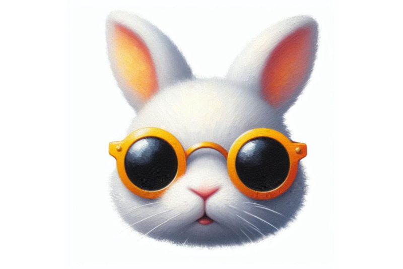 a-set-of-a-cute-white-bunny-head-with-yellow-sunglasses