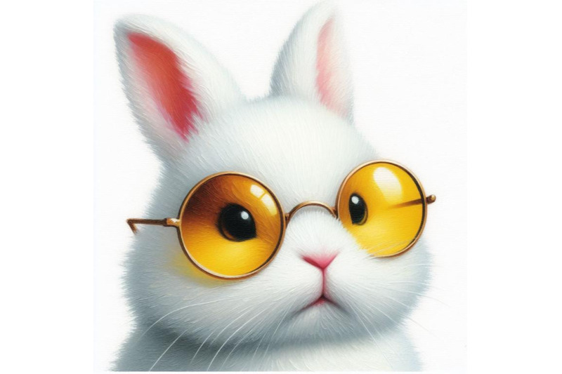 a-set-of-a-cute-white-bunny-head-with-yellow-sunglasses