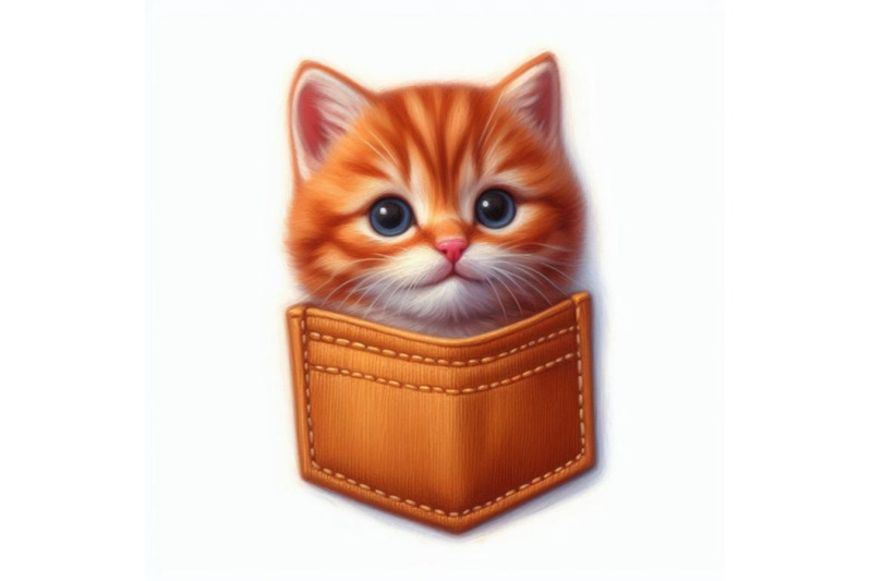 a-set-of-a-cute-orange-cat-in-a-pocket