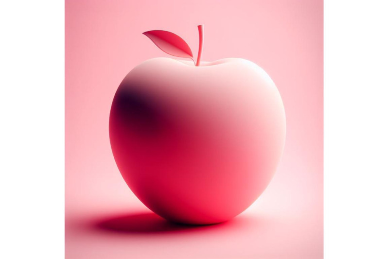 a-set-of-apple-pink-background-3d