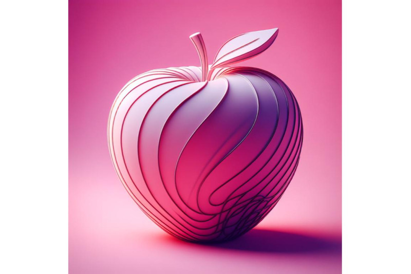 a-set-of-apple-pink-background-3d