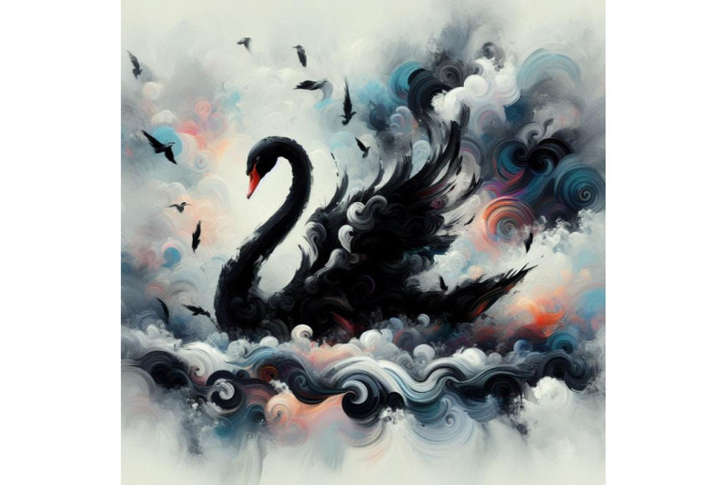 a-set-of-digital-art-abstract-black-swan