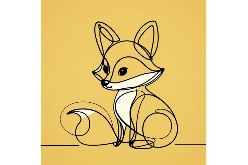 a-bundle-of-cute-little-fox-continuous-line-drawing-abstract-minimal