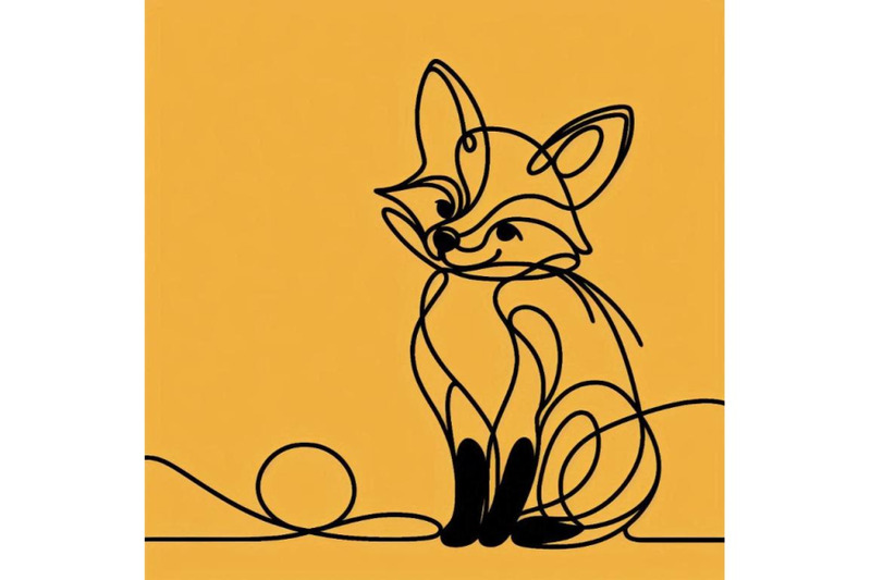 a-bundle-of-cute-little-fox-continuous-line-drawing-abstract-minimal