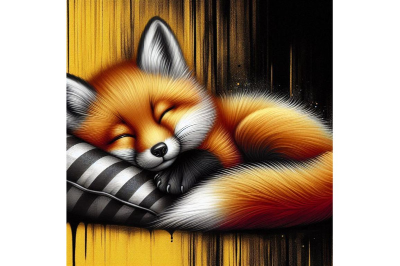 a-bundle-of-a-cute-sleeping-red-fox-cub-with-a-pillow