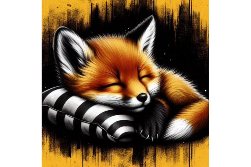 a-bundle-of-a-cute-sleeping-red-fox-cub-with-a-pillow